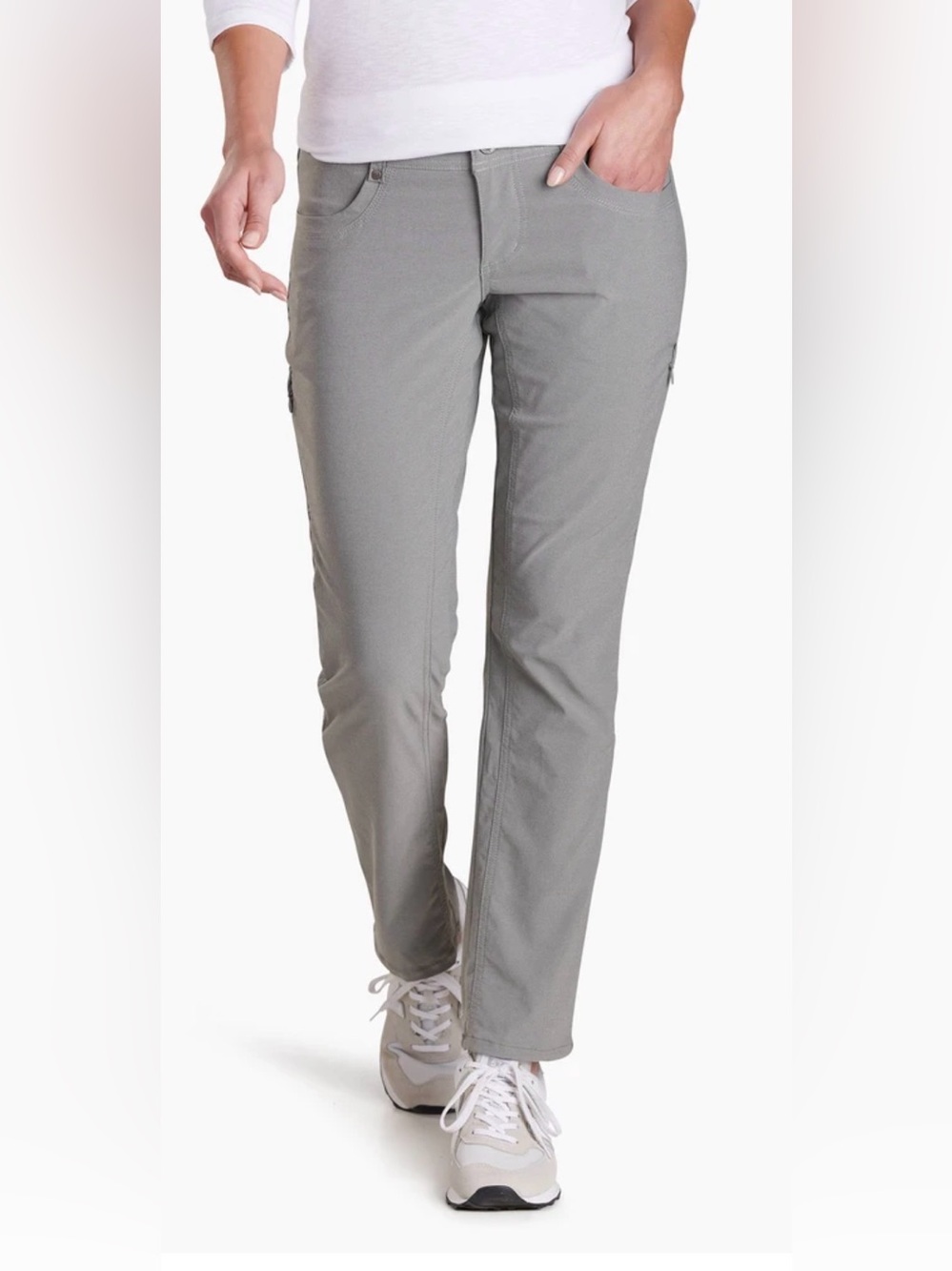 NWTs Kuhl Trekr Hiking Pants Women's Stone Cargo Cinch Up Legs Size 6 Long - Picture 3 of 16